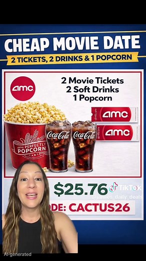 🎥 MOVIE NIGHT ON A BUDGET 🍿 Cheap tickets at AMC & Regal = more snacks, less spending 🙌 Perfect date night or family night 🎟️ #TikTokCreatorSearchInsightsIncentive #cheapmovietickets #amc #regaltheaters #jamiesdailydeals