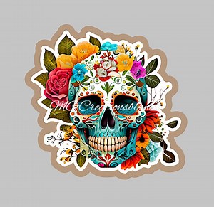 Sugar Skull Clear Acrylic Blanks & Vinyl Decal, Acrylic Blank, Decal, Vinyl Decal, Cast Acrylic, Flower Skull Badge Reel, Acrylic Blank - Etsy