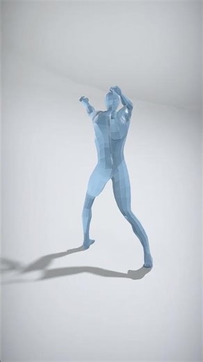 Stylized humanoid character with a low-poly design