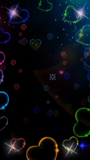 Colorful Animated Hearts with Sparkling Effects