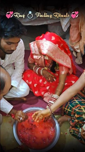💞 Ring 💍 Finding Rituals 💞 Groom And Bride Playing Ring Finding Vd 💞#shorts #viral #trending