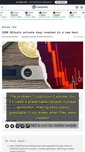 🧐👉 120,000 Bitcoin Private Keys Exposed: The Hidden Flaw You Need to Know #QixNewsCrypto