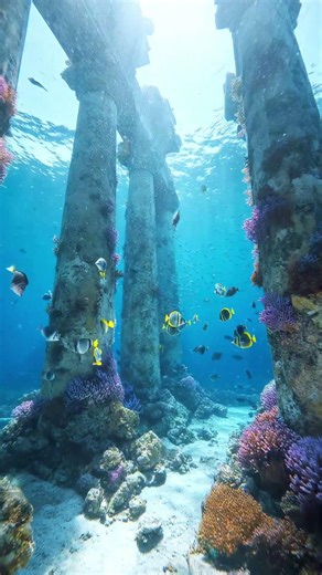 Whale Shark & Ancient Underwater Ruins | Lost Civilization Paradise 4K #shorts