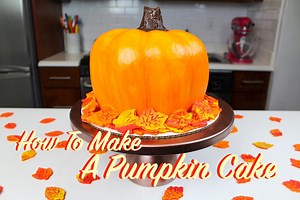 I've been experimenting with my pumpkin spice layer cake recipe for quite a while, and I've finally perfected it! This pumpkin shaped cake is filled with a no-bake pumpkin pie filling, and is frosted with my American buttercream. The stump is made by crumbing my pumpkin cake layer tops, and mixing them with chocolate frosting. I brushed the stump with some melted milk chocolate to give it texture, and to help keep it in place. The full recipe can be found here: https://chelsweets.com/2018/10/29/
