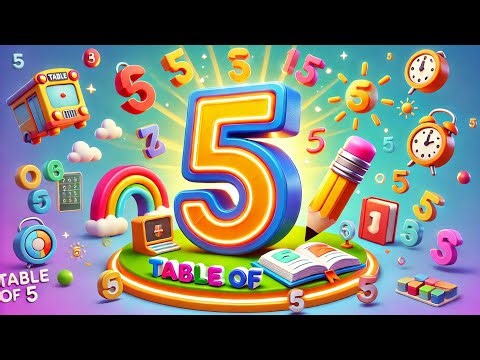 Learn Multiplication Table of Five 5 x 1 = 5,Times Tables Practice, Table of 5