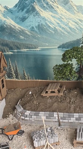 I organize my miniature garden with small stones #miniature #diy