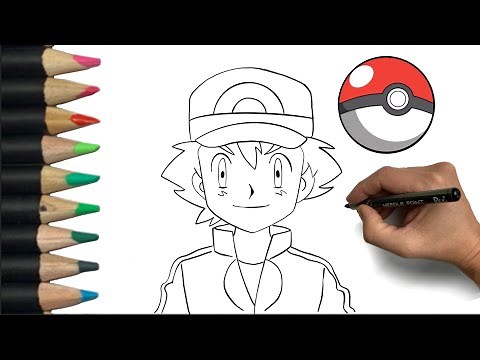 ASH KETCHUM Zeichnen Einfach (Pokemon) Wie Zeichnet man für Anfänger und Schritt für Schritt Deutsch