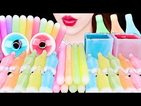 ASMR *FROZEN* NIK-L-NIPS WAX BOTTLE, WAX STICK, CUP WAX CANDY, EYEBALL JELLY EATING SOUNDS MUKBANG먹방