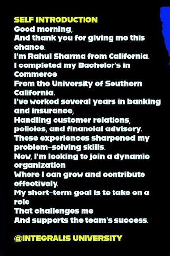 “Perfect Self Introduction for Interview | Short & Confident Example 💼✨”