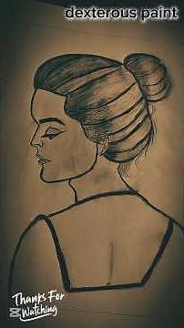 How to Draw a Girl with Messy Bun Hair - Step by Step | #art #viral #shortvideo #shorts #foryou