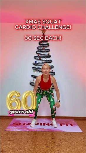 Xmas Squat Cardio Challenge 🎄 | 30-Second Fat Burn Moves (No Equipment)