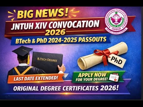 BIG NEWS REGARDING JNTUH XIV CONVOCATION BTECH DEGREE PHD 2024-2025 PASSOUTS