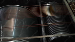 Copper wire is covered with protective layer of varnish. Winding Wire Coating Insulation, Enameled Wire Insulation Varnish. Coil winder machine with jackshafts copper wire drawing die