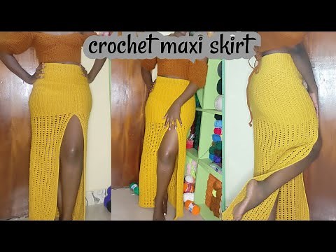 How to crochet a maxi skirt//maxi skirt with a long slit