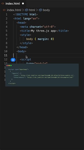 Get started using Three.js without having to use npm