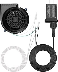 Air Blower for Inflatables Replacement Fan Blower Motor for Garden Yard Christmas Inflatable Decorations, Portable Fan Blower for Bouncy Castle, with 3 LEDs Lig & 1 12V/ 1.0A Adapter