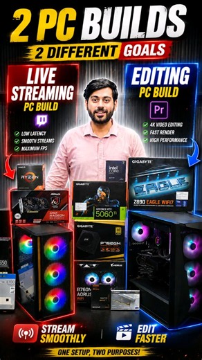 Two Pc Build For Editing || Ultra 7 265k + RTX 5060 TI 16GB || RYZEN 5 5500 + 6500XT ||