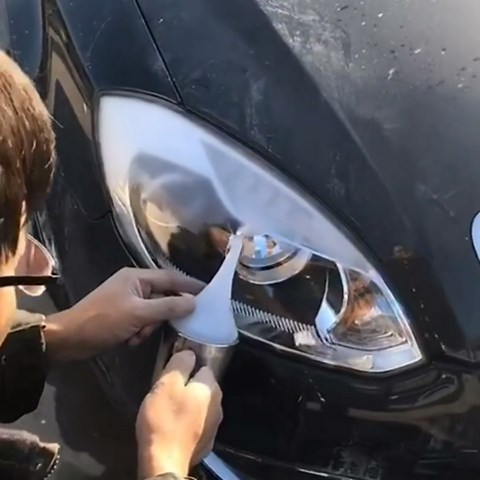 Headlight Restoration Car Headlight Lens Scratch Repair Polish Tool with 100 ml Restoration Liquid,Auto Headlight Vapor Renovation Kit with UV Block Coat to Remove Yellowing/Scratch/Haze/Oxidation