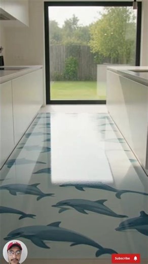 Modern Kitchen Epoxy Floor Installation 🐬Dolphin Pattern Step‑by‑Step Realistic Tutorial