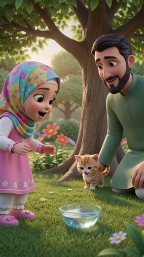 Amina's Kindness to a Thirsty Kitten 🐱💧 | Islamic Kids Story