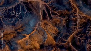 electrical storm, abstract naturalistic video of the deserts of Africa from the air, from the abstract to the figurative,