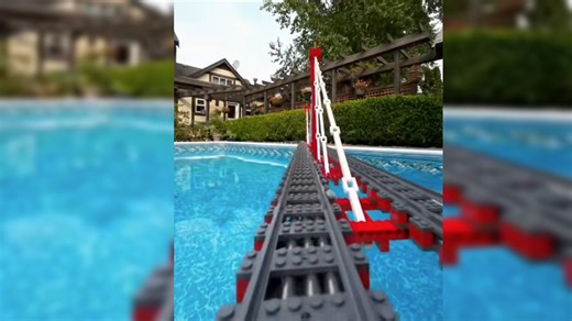 Hang onto summer with enormous LEGO train pool build