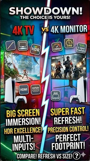 4K TV vs 4K Monitor For PS5? 🤔 Which Is Better?