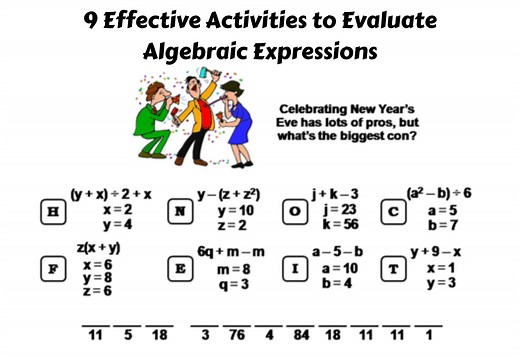 9 Effective Activities to Evaluate Algebraic Expressions - Teaching Expertise