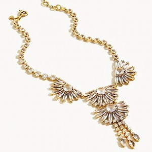 NWT Luxury Minimalist Wedding J. Crew Crystal Fan Statement Necklace