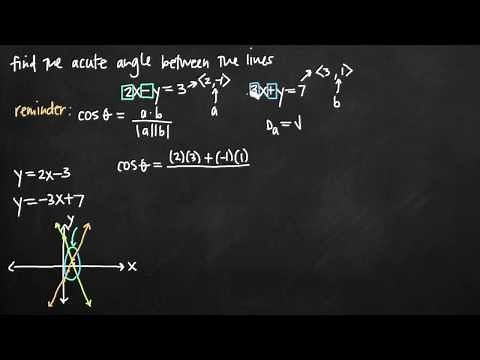 Acute angle between the lines (vectors) (KristaKingMath)