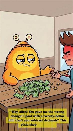 Alien opens a Pizza Shop... DISASTER! 😱🍕 (Fractions Math) #shorts