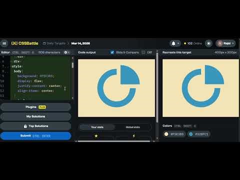 CSSBattle Challenge Solution | Circle & Triangle Design using HTML & CSS | 14-03-26