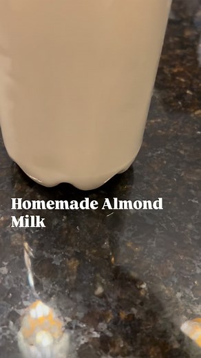 • 1 cup almonds (soaked overnight or at least 4 hours) • 3–4 cups water • 1–2 dates (optional, for sweetness) • A pinch of salt • A drop of vanilla extract (optional) 🥛 How to Make Homemade Almond Milk Instructions: 1. Drain and rinse the soaked almonds. 2. Add the almonds to a blender along with 3–4 cups of fresh water. 3. Add dates, vanilla and a pinch of salt if you want a sweeter flavor. 4. Blend on high for 1–2 minutes until completely smooth. 5. Pour the mixture through a nut milk bag, ch