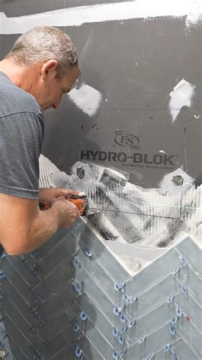 Shower niche install during tile setting 👊 #DIY #tile #shower #bathroomremodelingteacher @HYDRO BLOK #trading #sticker #fblifestyle | Bathroom Remodelingteacher