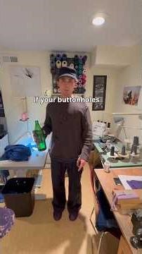 If your buttonholes are warping, you need a keyhole buttonhole. #sewing #tutorial #upcycle