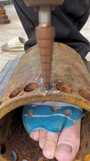 Tool Focused): How to use a Step Drill Bit on thick metal pipes. ​#StepDrill #HardwareTools #video