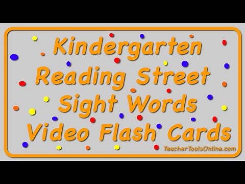 Kindergarten Reading Street Sight Words Video Flash Cards