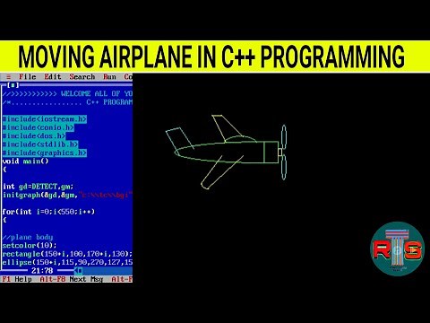AIRPLANE IN C PROGRAMMING | MOVING AEROPLANE IN C++ PROGRAM | C GRAPHICS PROGRAMMING | c programming