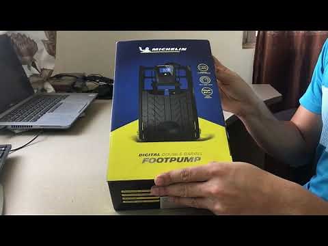 Michelin 12209 Digital Double Barrel Foot Pump Unboxing and how to use