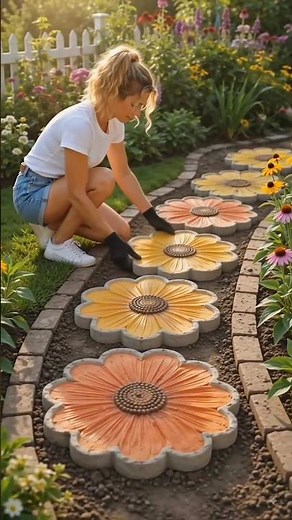 DIY Giant Flower Stepping Stones That Transform Any Garden 🌼