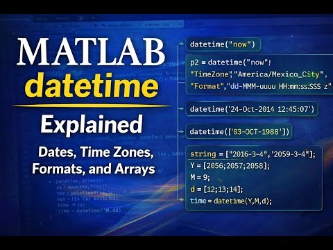 MATLAB datetime Explained | Dates, Time Zones, Formats, and Arrays