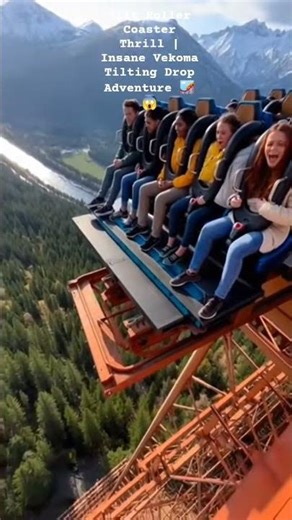 Tilt Roller Coaster Thrill | Insane Vekoma Tilting Drop Adventure 🎢😱#thrillride#rollercoaster# vira