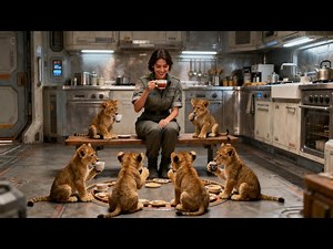 She Tried Drinking Morning Tea, Cubs Thought It Was a Ritual and Sat in a Perfect Circle Around Her
