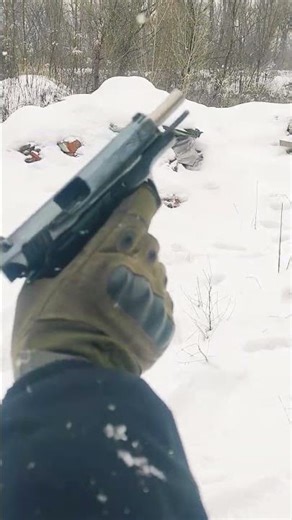 The Fort-12 RM 9mm pistol powerfully hits its target.