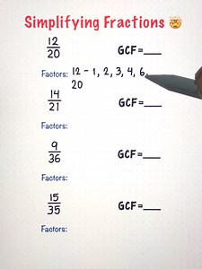 MATH REVIEW - Simplifying Fractions using GCF #fraction #math | Math Love
