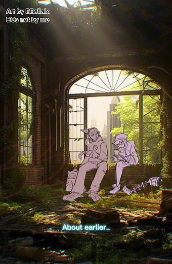 [New beginning - Baby steps] After Aiya was rescued from Sister Location, Micheal takes Aiya out to field test her new prototype leg Henry made her.. by exploring abandoned buildings, then immediately dipping out to explore a room with Mangle (Jeremy). Now Ennard has to 'babysit' Aiya. The amalgam has been standoffish since they met due to the circumstance. It will just take a bit to warm up to her after finding out why Aiya was with Springtrap down there. -- side note im fiddling with the insig