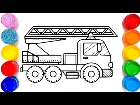 How to Draw a Fire Truck | Fire Truck Drawing Painting & Coloring For Kids,Toddlers |Fire truck draw