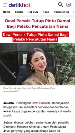 Dewi Perssik Tutup Pintu Damai Bagi Pelaku Pencatutan Nama