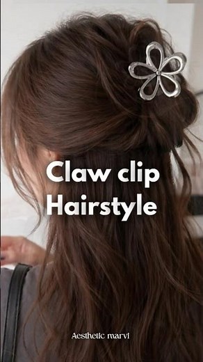 Easy claw clip hairstyle🩰#fypviralシ #hairstyle #clawclip #glowup #viralshort