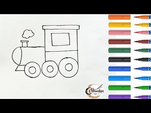 🚂 Easy Train Drawing for Kids | Simple Train Drawing and Coloring Tutorial 🎨